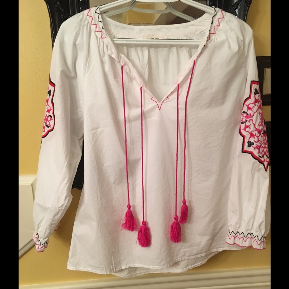 SALE boho top 3/4 sleeve medium